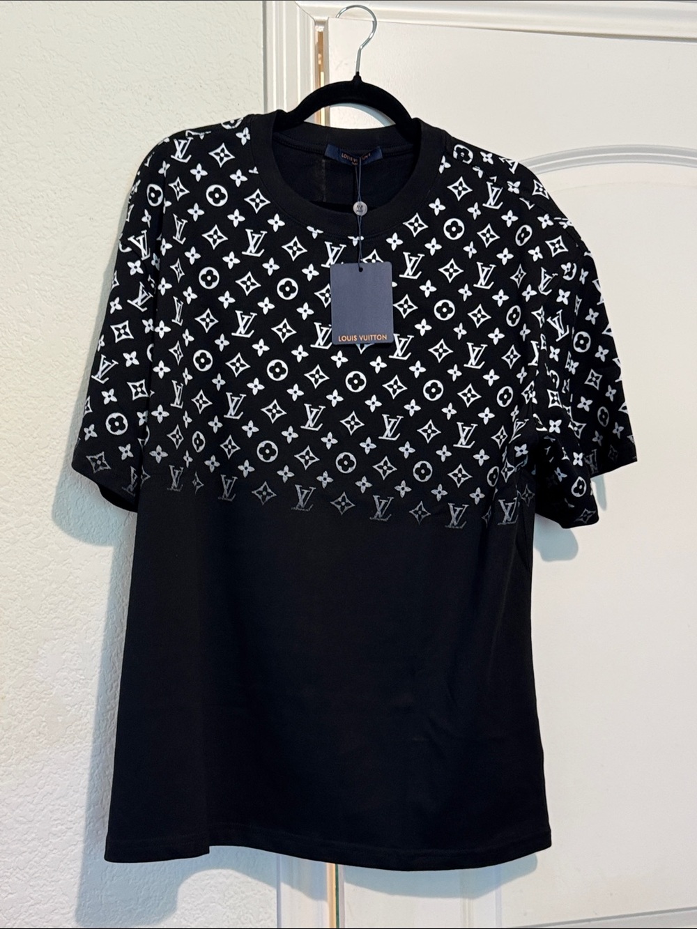Louis Vuitton Black & White Monogram Short Sleeve Tee
